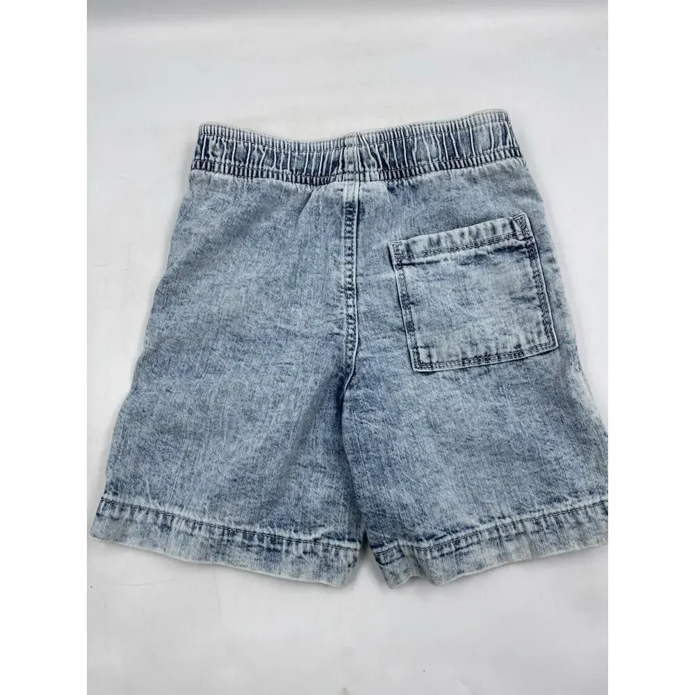 Boys Gap Brand Pull On Elastic Waist Blue Denim Shorts Size 4